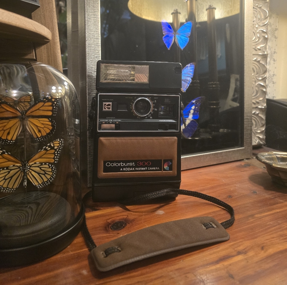 Vintage Kodak Colorburst 300 Instant Camera - Black and Brown